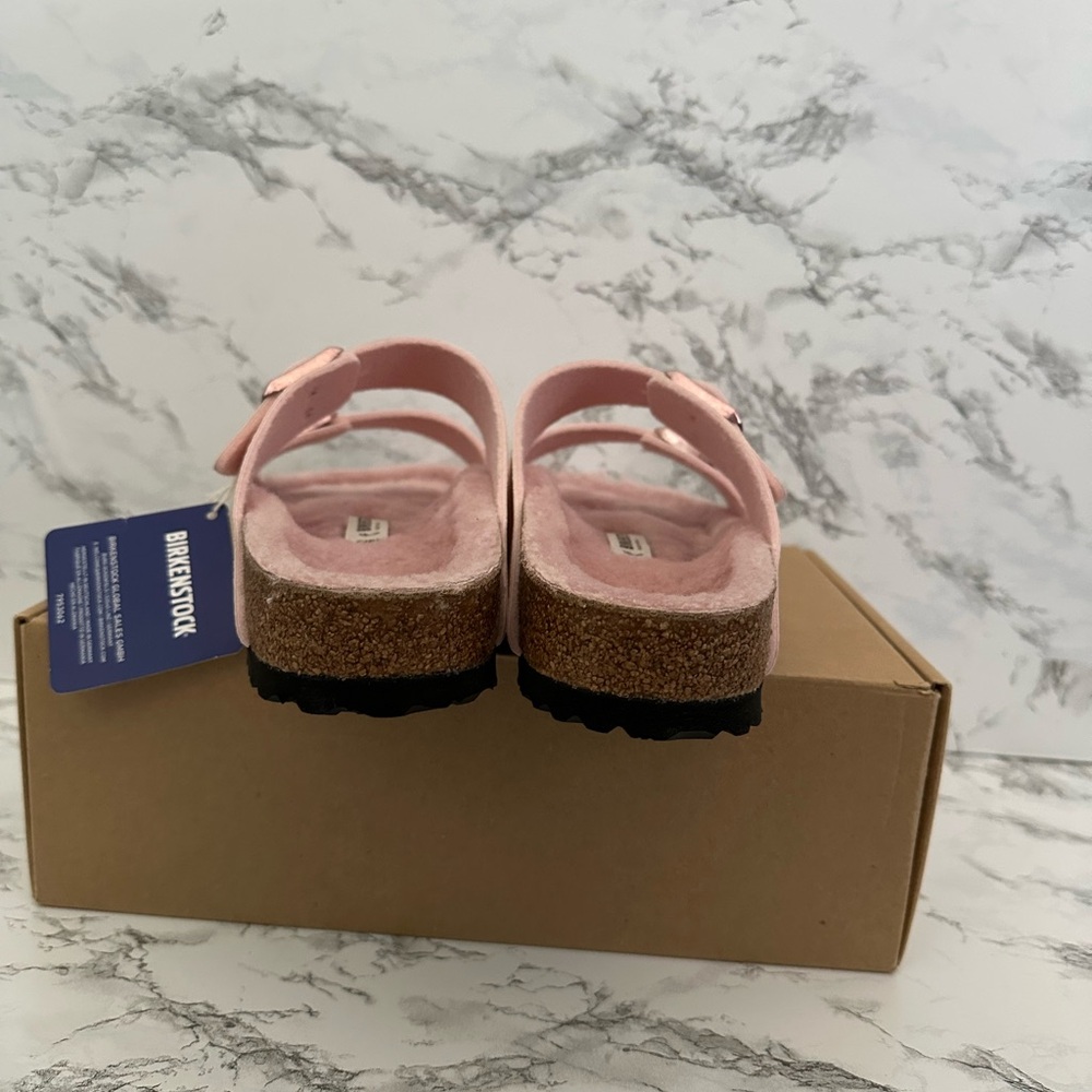 Birkenstock Arizona Shearling Lined Faux Fur Sandals Mules Women’s Size 11 42 - Picture 6 of 8